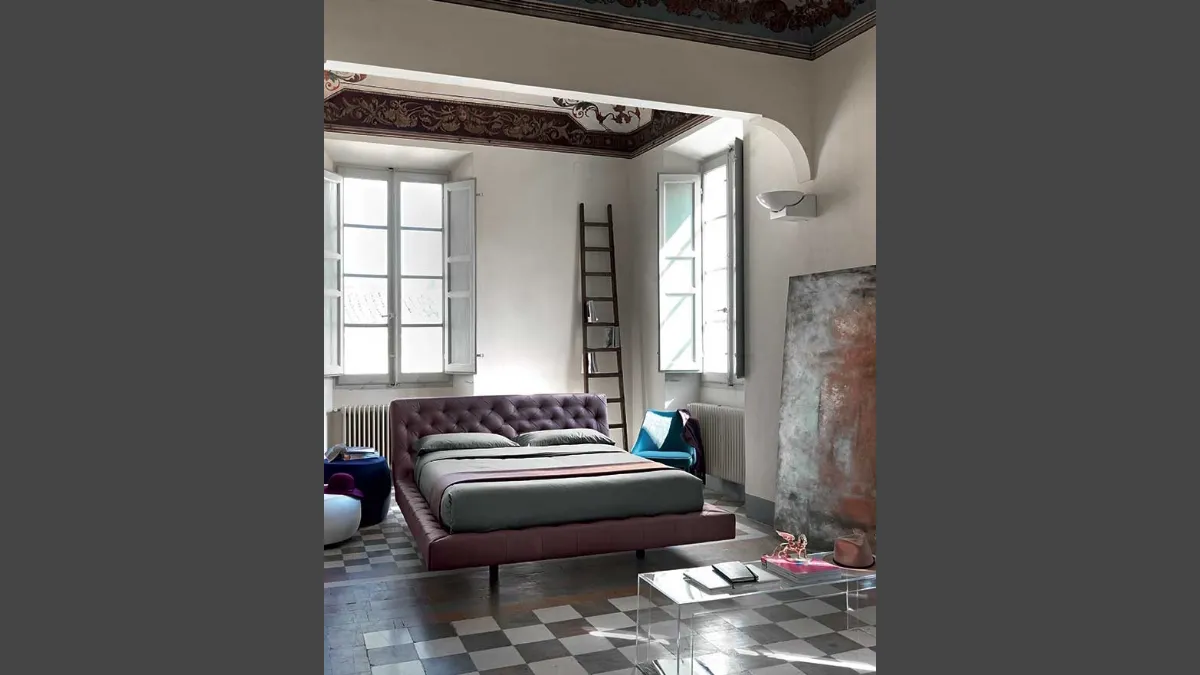 Letto di design in pelle Henry di Bontempi Letti Design