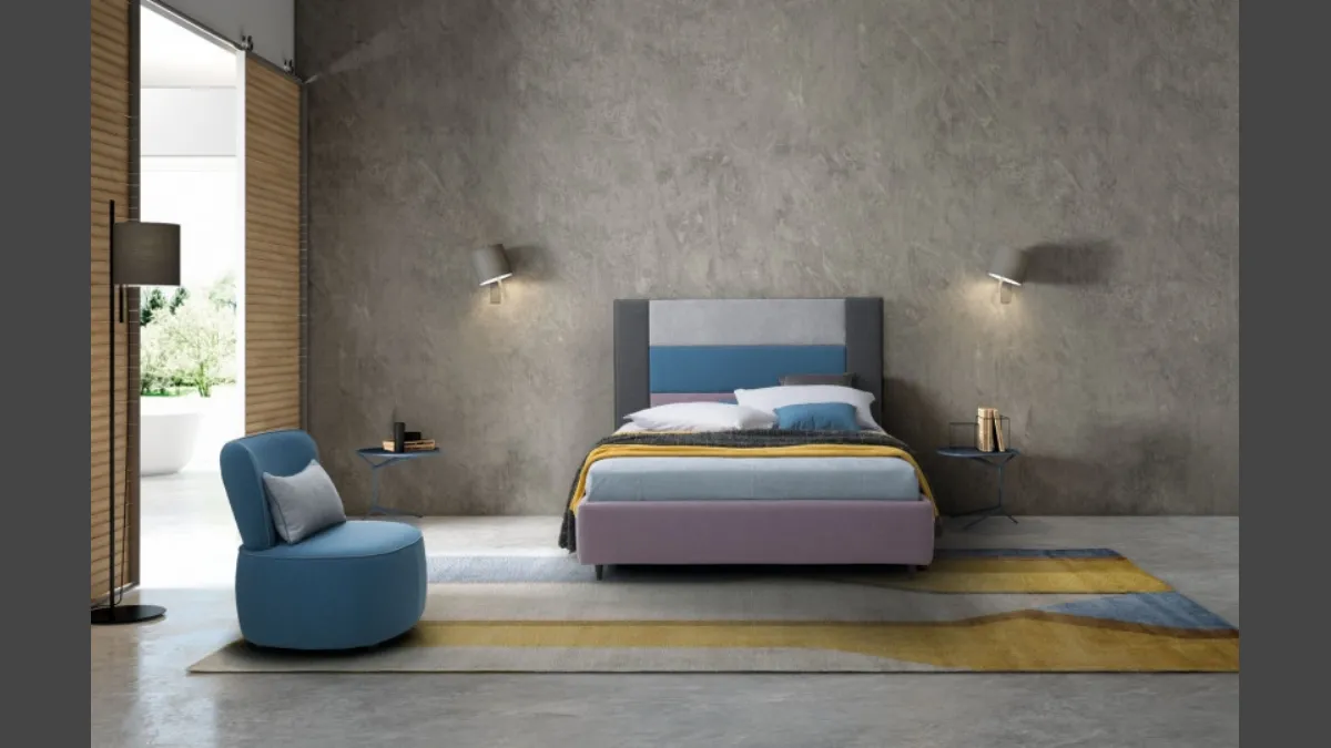 Letto singolo con testiera modulare Ground di Le Comfort