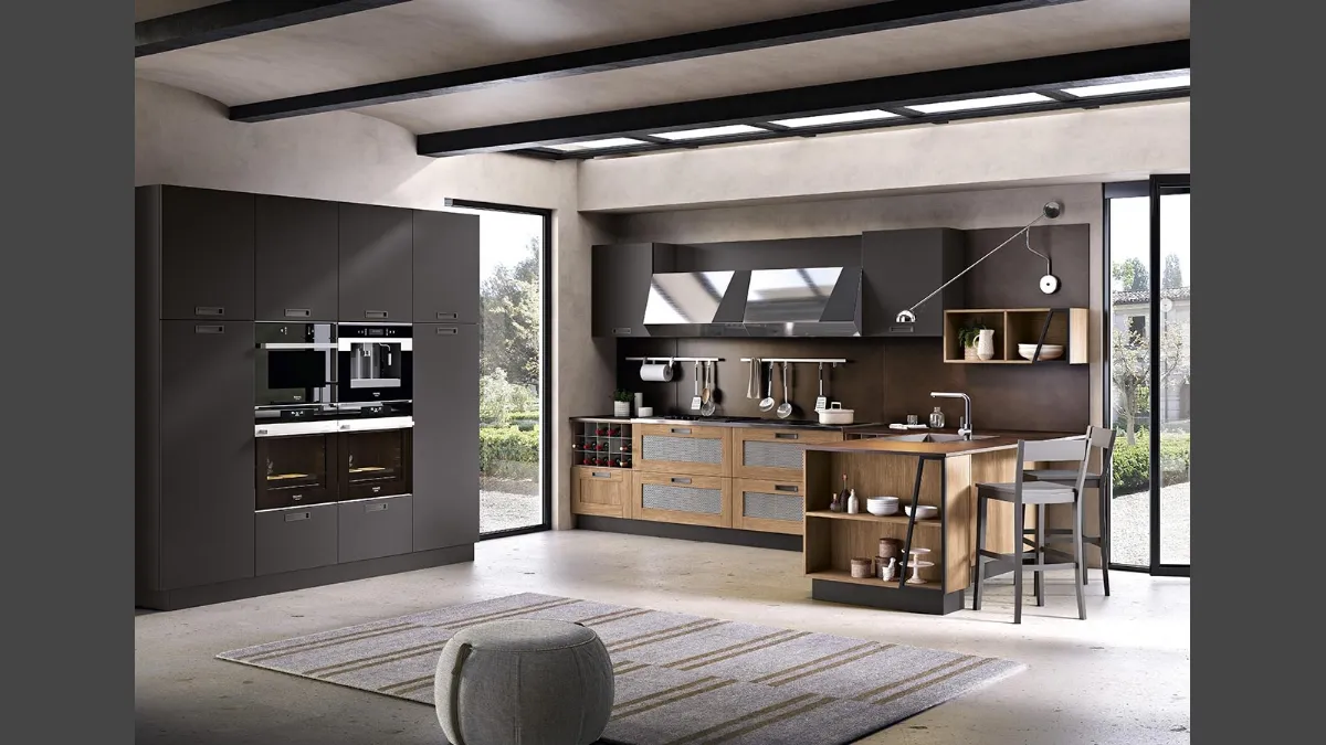 Cucina Moderna con penisola Daytona 01 di Spar